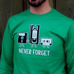 Retro Nerd Long Sleeved Tee. New.